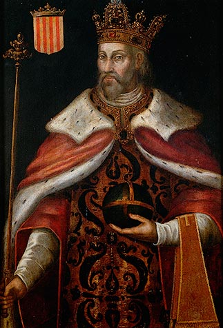 Pedro III de Aragon en pintura de Filippo Ariosto. Extraída de: Puebla de Castro